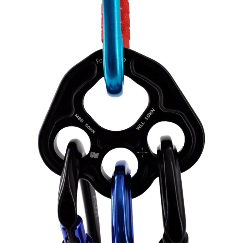 Four-hole splitting plate rope splitter rope splitting plate load-bearing anchor splitter mountaineering equipment finger board rock climbing 60KN