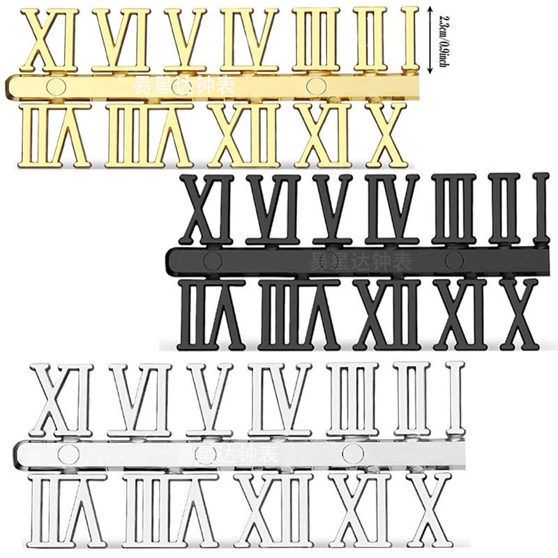 Picture of in stock Direct Supply 3CM Clock Digital Arabic Gold Silver Black Three Color Electroplated Clock Accessories Letter Number
