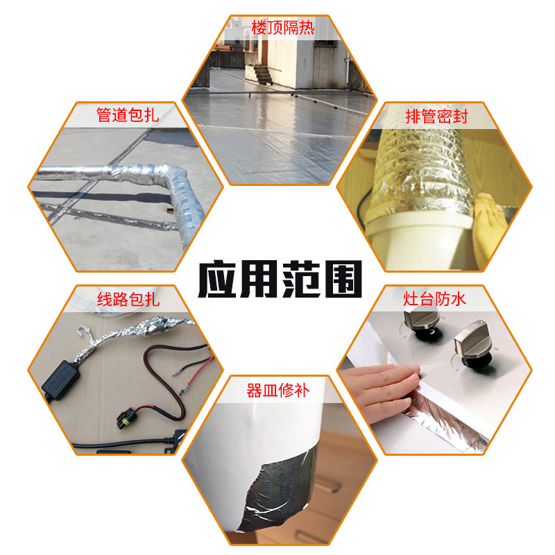 Picture of Single-Conducting Aluminum Foil Tape, High Temperature Resistant Tape, Pipe Sealing, Insulation Wrapping, Fire Retardant, Small Pipe Core Tape