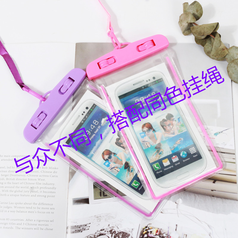 Picture of Spot fluorescent pvc transparent mobile phone waterproof bag swimming drifting diving mobile phone waterproof protective case Wholesale