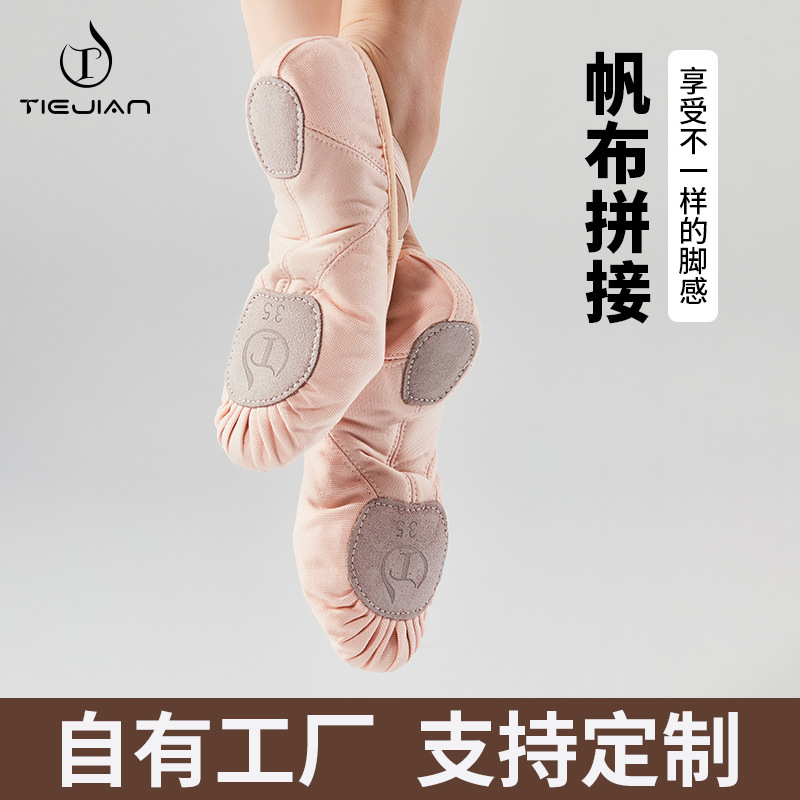 Picture of Dance Shoes Soft Sole Children's Practice Dance Shoes Canvas Stitching Yoga Adult Dancing Shoes Ballet Shoes Foreign Trade