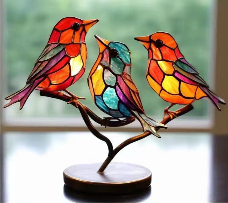 Picture of In stock new Amazon colorful bird home decoration bird metal home decorations