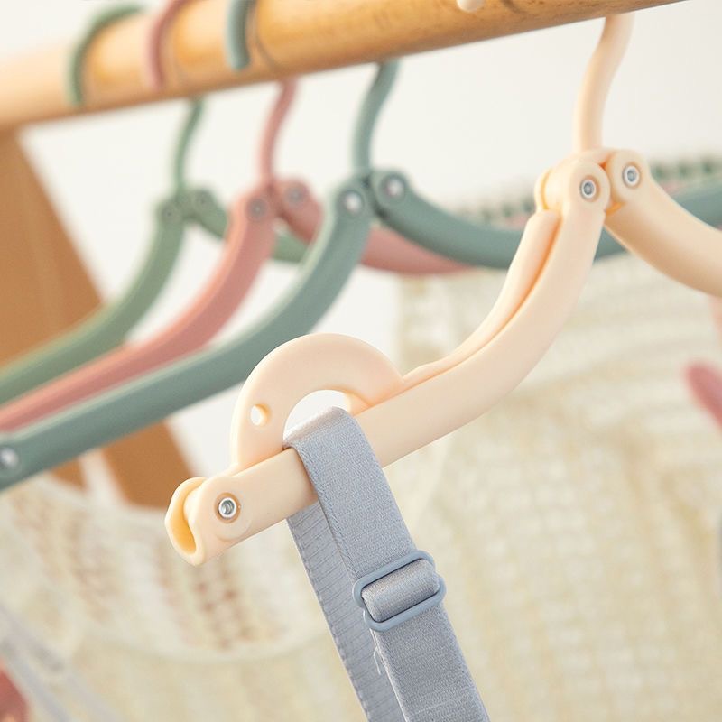 Picture of Folding Hanger Bold Travel Portable Pants Rack Household Non-Slip Drying Clothes Hanger Plastic Folding Hanger