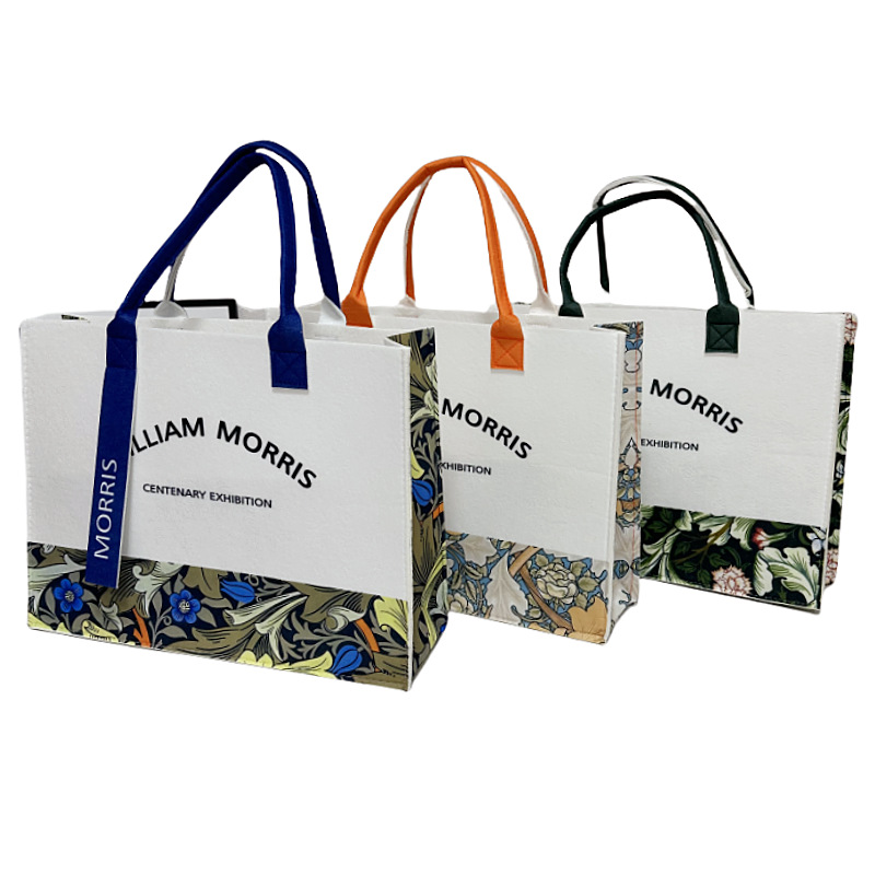 Picture of In-Stock Wholesale Mid-Autumn Felt Bags with Traditional Chinese Style, Various Styles Available, Thickened Large-Capacity Felt Tote Bags