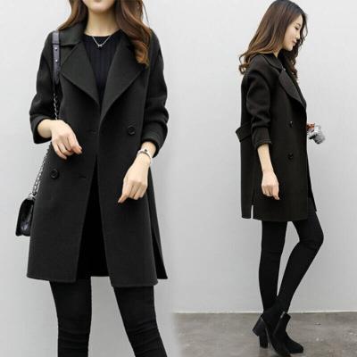 Picture of Foreign trade explosion 2024 autumn and winter new coat woolen coat women's long cocoon double-breasted woolen loose slim