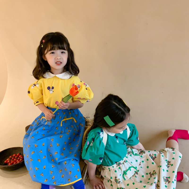Picture of Children's Top 2025 End Little Mongolian Girl's Summer Cartoon Mouse Cute Top Baby's Korean Sweet Lar Top