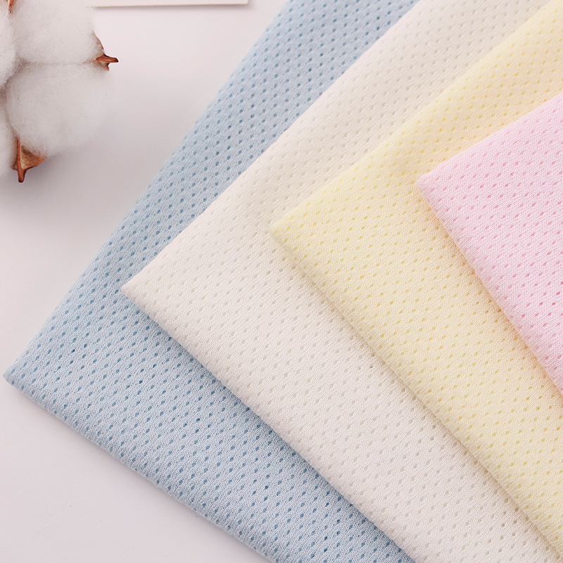 Picture of cotton jacquard weave hole cloth combed cotton single-sided t-shirt sportswear mesh fabric baby fabric in stock