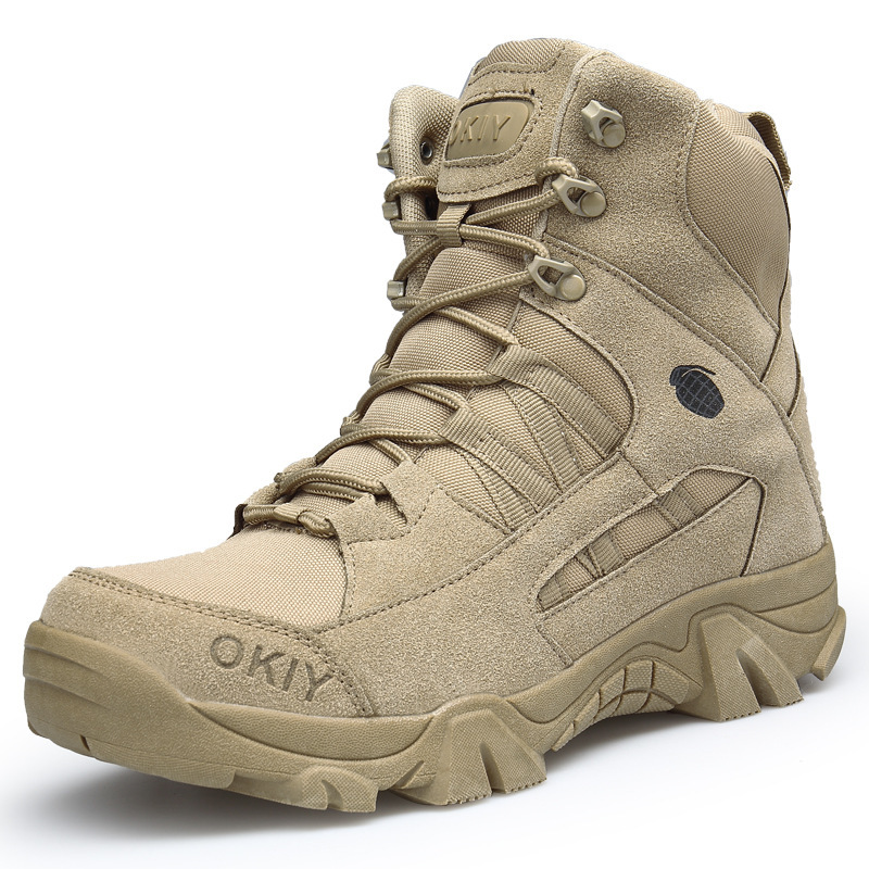 Winter Men's Special Forces Mountaineering Boots Outdoor Waterproof High-top Desert Boots Wear-resistant Tactical Boots Men's Large Size Military Shoes Men