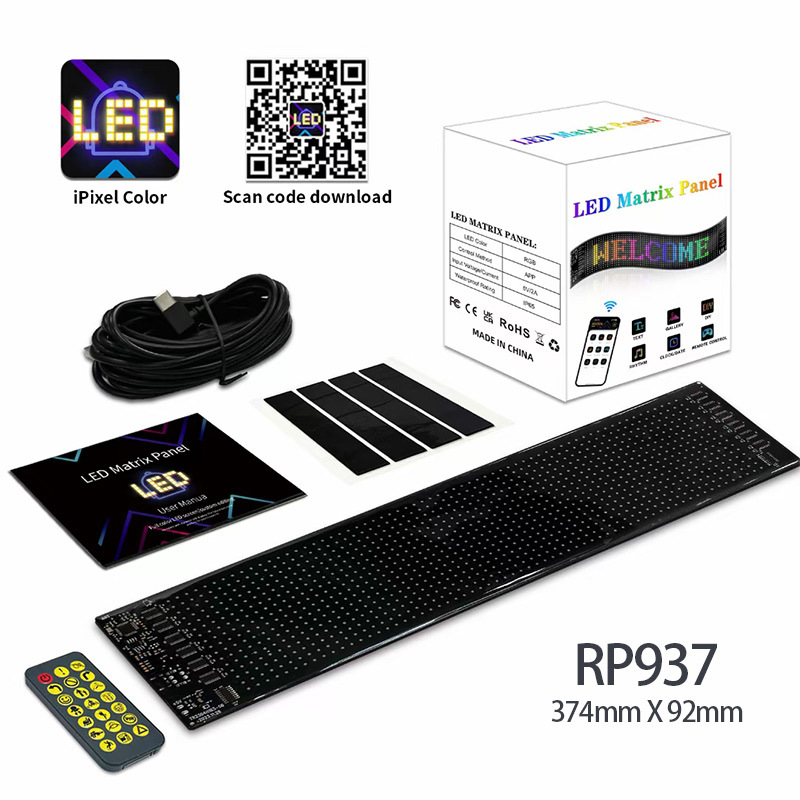 Picture of Cross border hot selling car led smart soft screen light wireless APP expression display car rear window LED advertising light