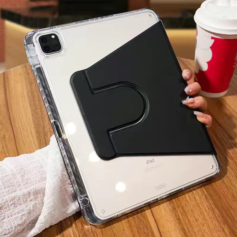 Picture of iPad2024 rotating protective cover air4/5 flat shell pro11 inch anti-bending 10.2 all-inclusive 9.7 anti-fall transparent