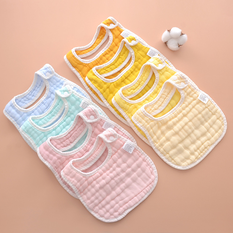 Picture of U-Shaped Bib, 8 Layers of Thickened Cotton Gauze, Plain Color, Unisex Newborn Baby Anti-Spit-Up Bib, Baby Drool Towel
