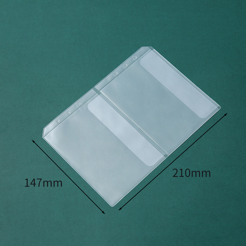 Picture of A5A6A7B5A4 book 6-hole loose-leaf notebook zipper bag bill Hand Book PVC storage bag clip chain pencil case