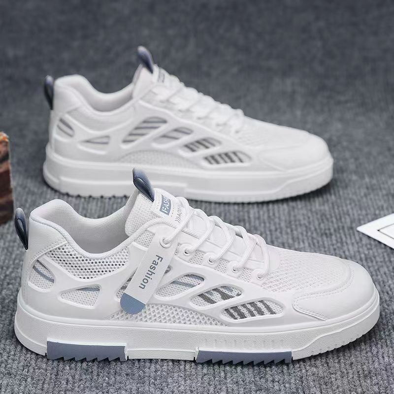 Men's Sneakers Summer 2025 New Mesh Breathable Sports and Leisure Mesh Shoes Youth Trendy Versatile White Men's Shoes