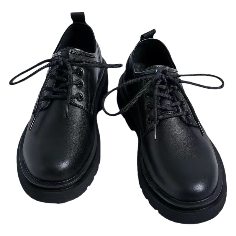 Casual Leather Shoes Men's New Business Leather Shoes Youth British Style Student Platform Suit Men's All-match Trendy Shoes