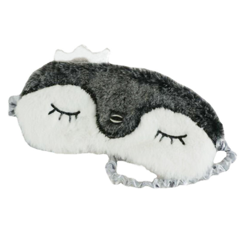 Picture of Japanese-Style Soft and Adorable Penguin Eye Mask, Plush Breathable Cotton, Cute Cartoon Design, Light-Blocking, Eye Protection for Men, Women, and Children