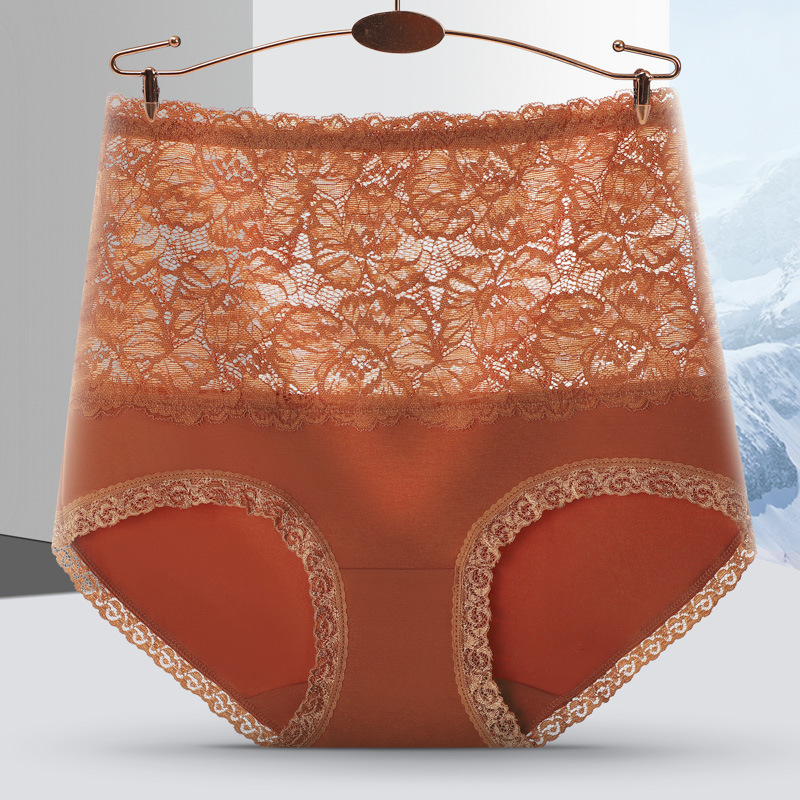 Picture of High-Waisted Lace Underwear for Women, Butt Lifting Pants for Women, Pure Cotton Crotch Fat Mm, Large Size Briefs for Women
