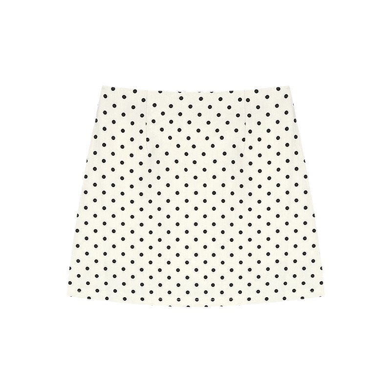 Picture of French Style White Polo Dot Skirt Black Skirt Grey Women's Spring and Autumn A- line Skirt Hip Skirt 2024 New Skirt