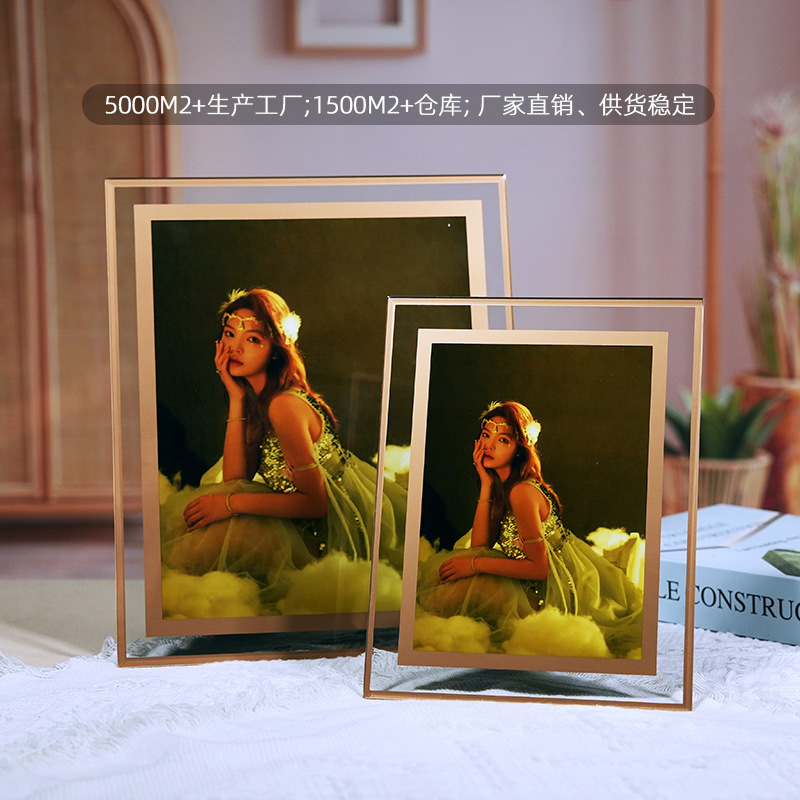Picture of Simple 6 inch 7 inch 8 inch crystal table 10 inch wedding photo frame a4 certificate frame 5 small clear glass photo frame