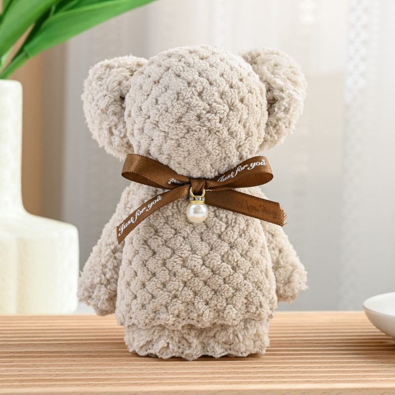 Picture of Coral fleece pineapple Pearl bear towel gift small gift 30*30 opening gift welfare gift