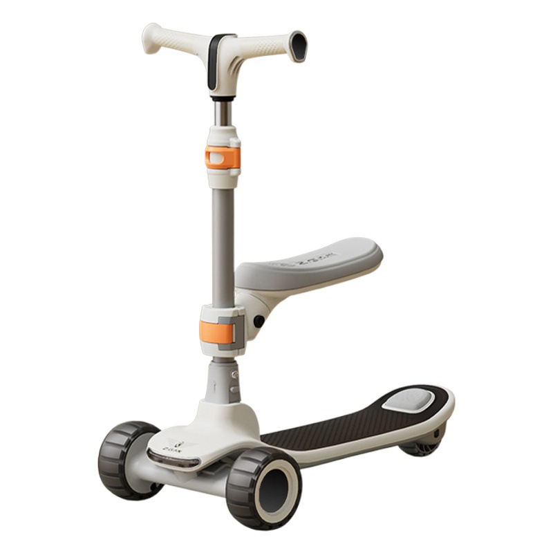 Children's Scooter Baby Yo-Yo Car Folding Soft Seat Safety Scooter Light Bluetooth Music Stroller