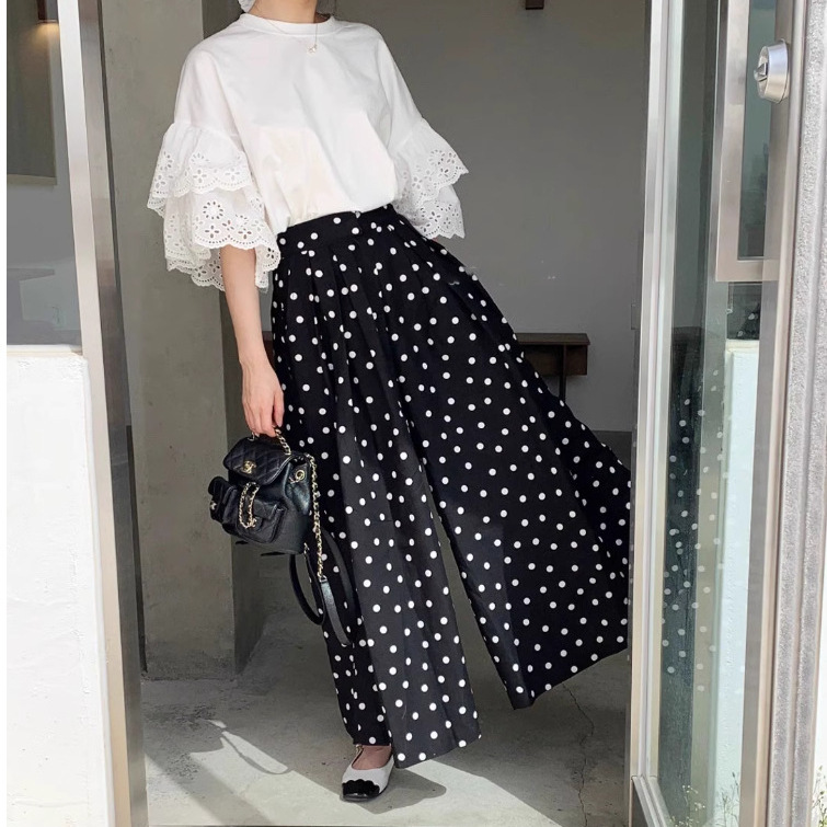 Japanese-Style Rakuten Summer Loose Casual Slimming Fashion Versatile Polka Dot Skirt Women's Skirt Cross-Border Trade