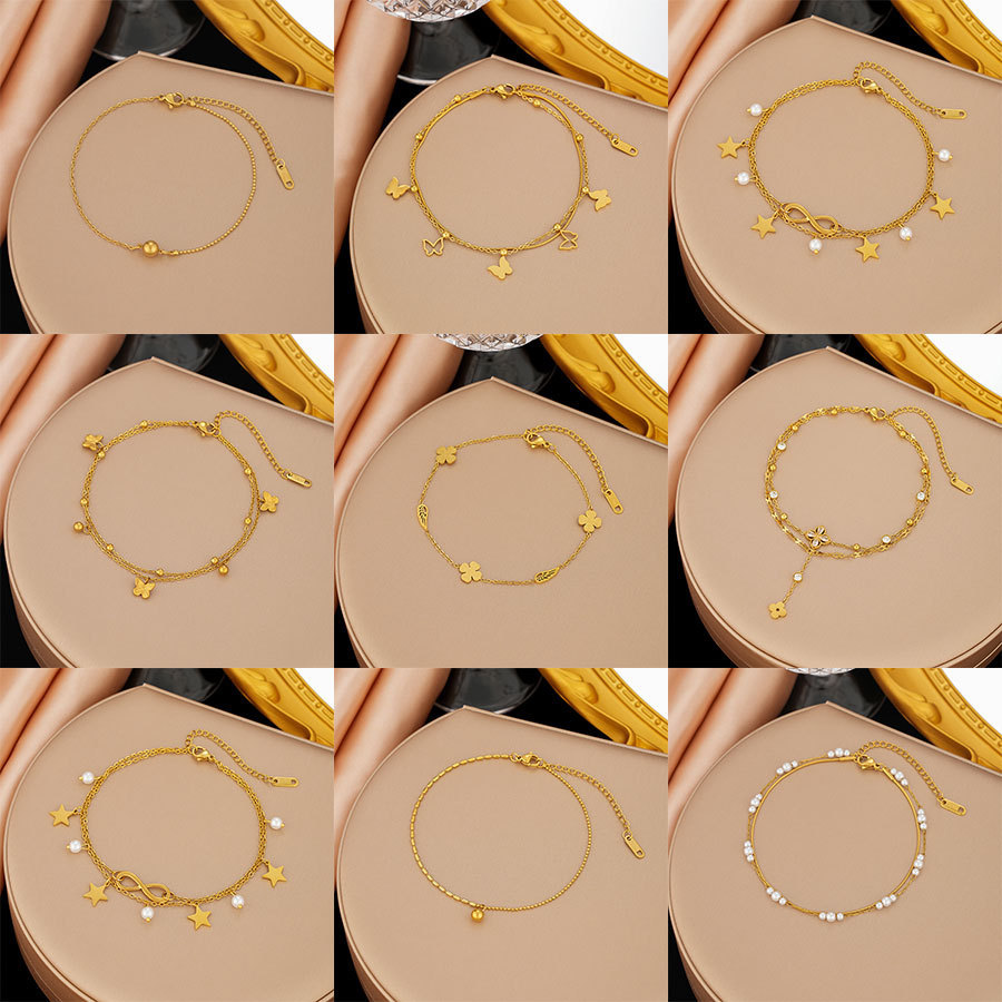 2025 New Cross-Border Dongguan Titanium Steel Summer Collection Non-Fading Anklet Women's Fashion Light Luxury High-End Ankle