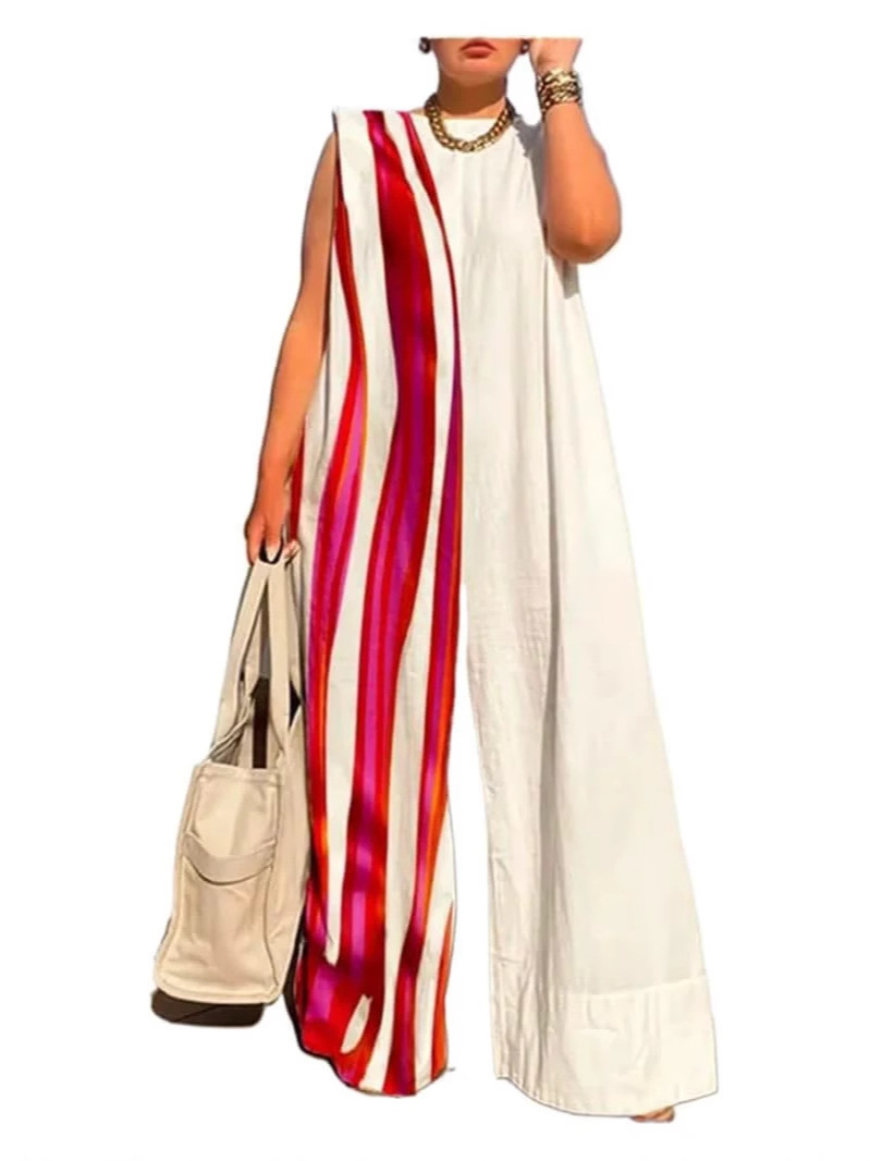 Picture of Hot selling European and American casual solid color wide leg jumpsuit