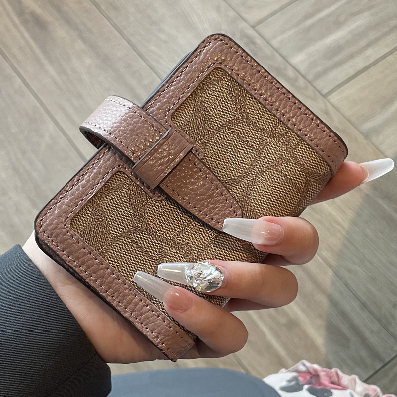 Picture of Top Layer Cowhide Driver's License Card Holder Women's Exquisite High-end Inner Canvas Wallet 2024 New Large Capacity ID Holder