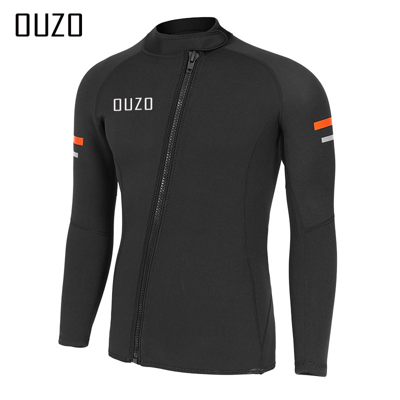 Picture of Ouzo 1.5mm Wetsuit for Men and Women, Long-Sleeved Diving Top, Split Sun Protection Surfing Suit, Jellyfish Suit, Winter Swimsuit