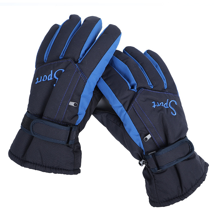 Picture of Adult Ski Gloves Men's Outdoor Waterproof Windproof Non-Slip Riding Sports Gloves Velvet-Lined Thickened Warm Gloves