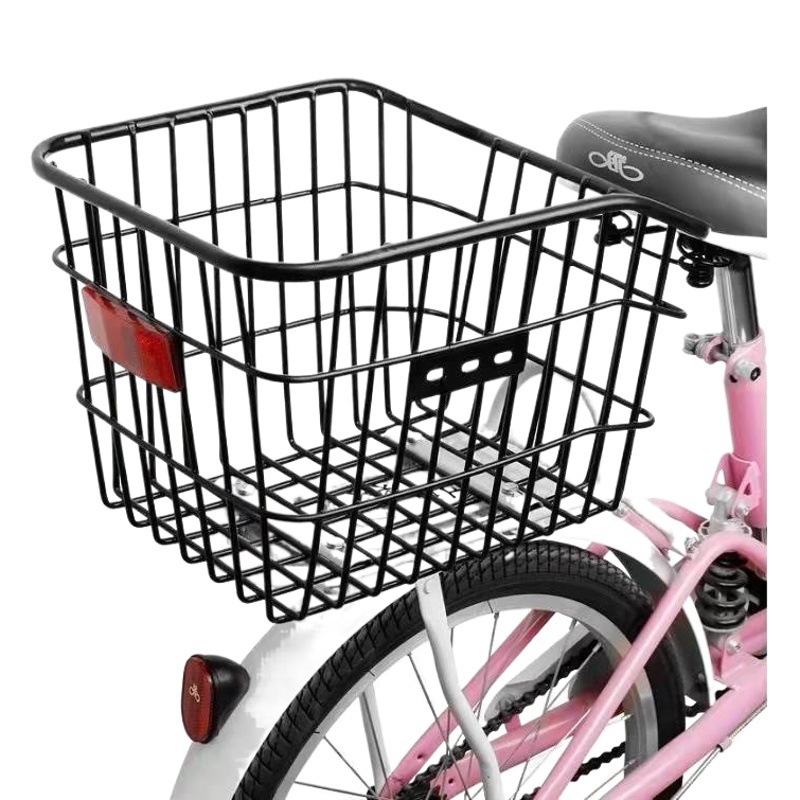 In stock wholesale bicycle basket rear basket folding bicycle student schoolbag basket baby carriage rear blue bicycle accessories