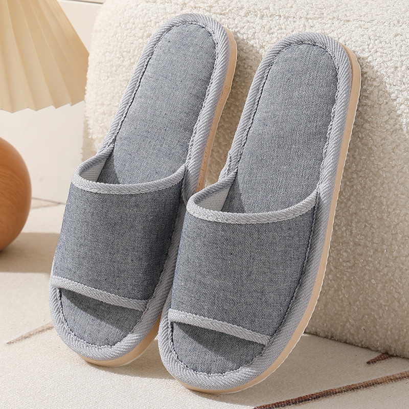 Picture of 2025 New Hotel Cotton and Linen Slippers for Women Spring, Autumn and Summer Home Couples Linen Thick-Soled Four Seasons Sandals and Slippers