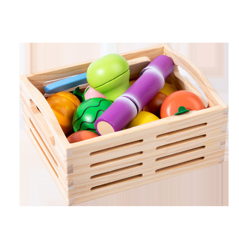 Picture of Chesele Children's Educational Toys 4-6 Wooden Fun Early Education Kitchen Simulation Play-in Magnetic Fruits and Vegetables