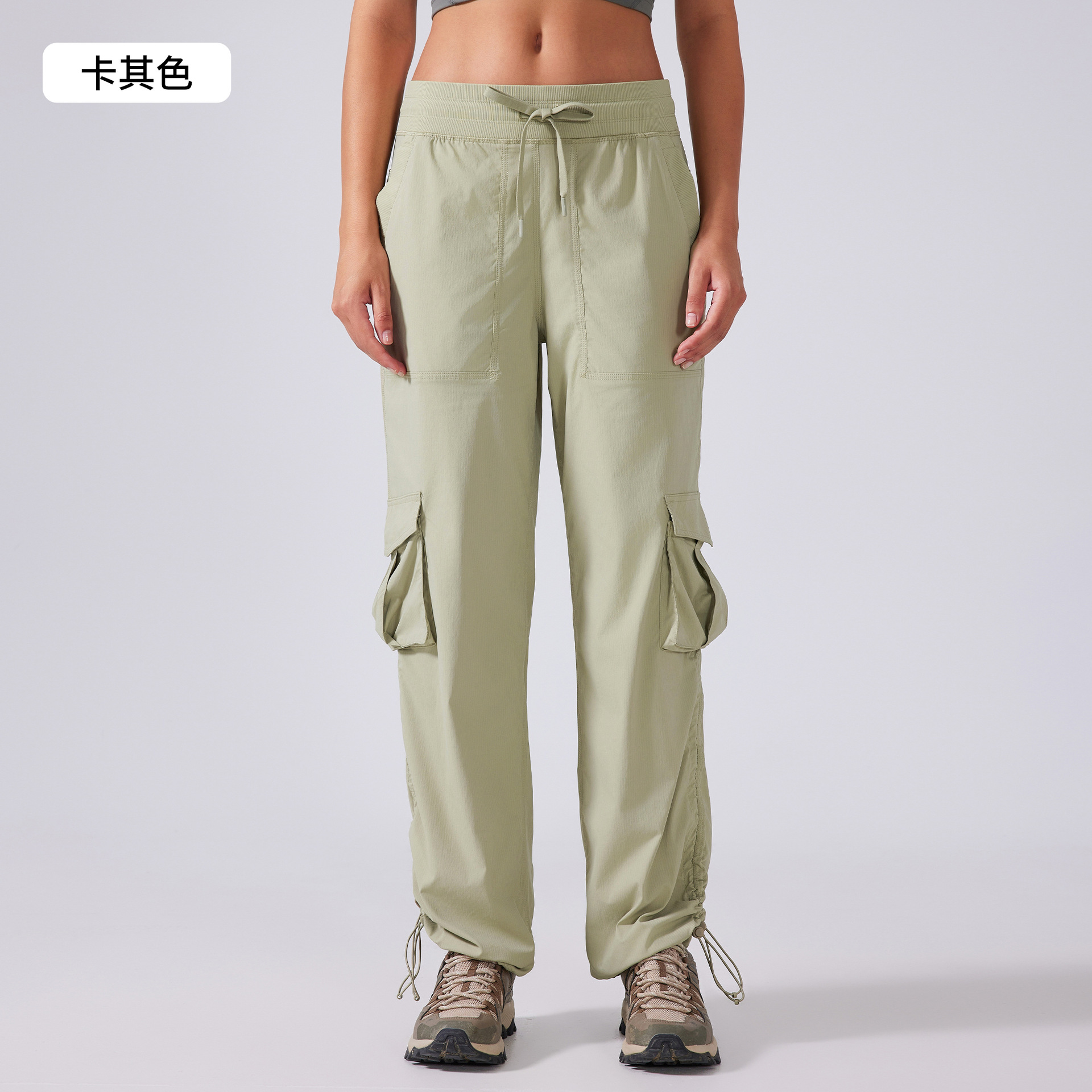 Picture of Casual Sports Pants Women's Loose Slimming Drawstring Two-Wear Quick-Drying Overalls Outdoor Running Fitness Pants D25001