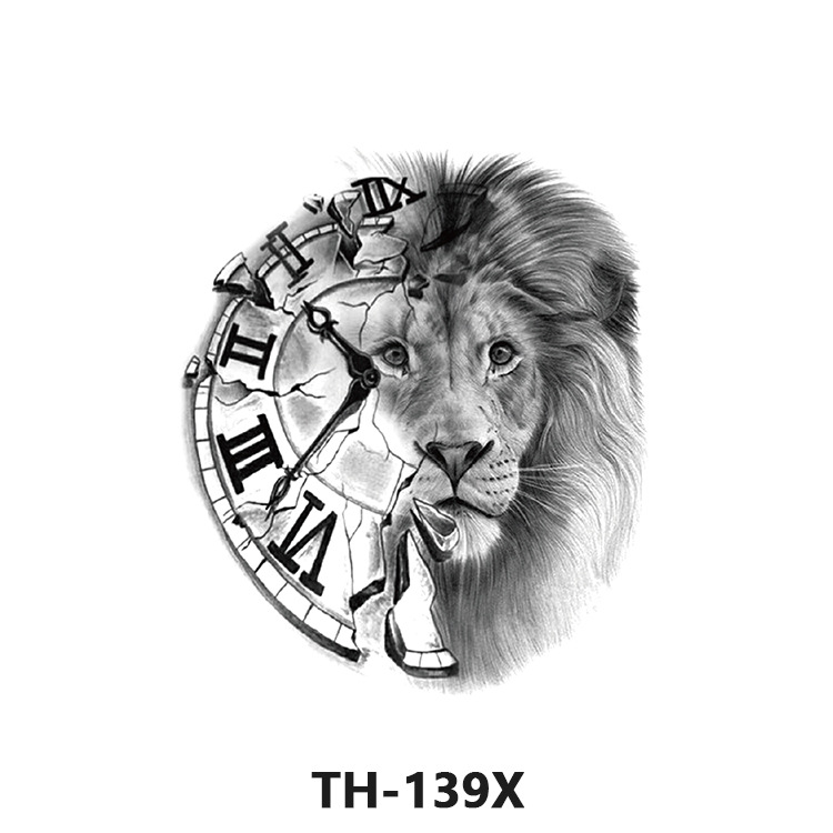 Picture of Cross-Border Manufacturer Wholesale Cartoon Color Tattoo Stickers Unicorn Black and White Animal Tiger Waterproof and Sweatproof Tattoo Stickers