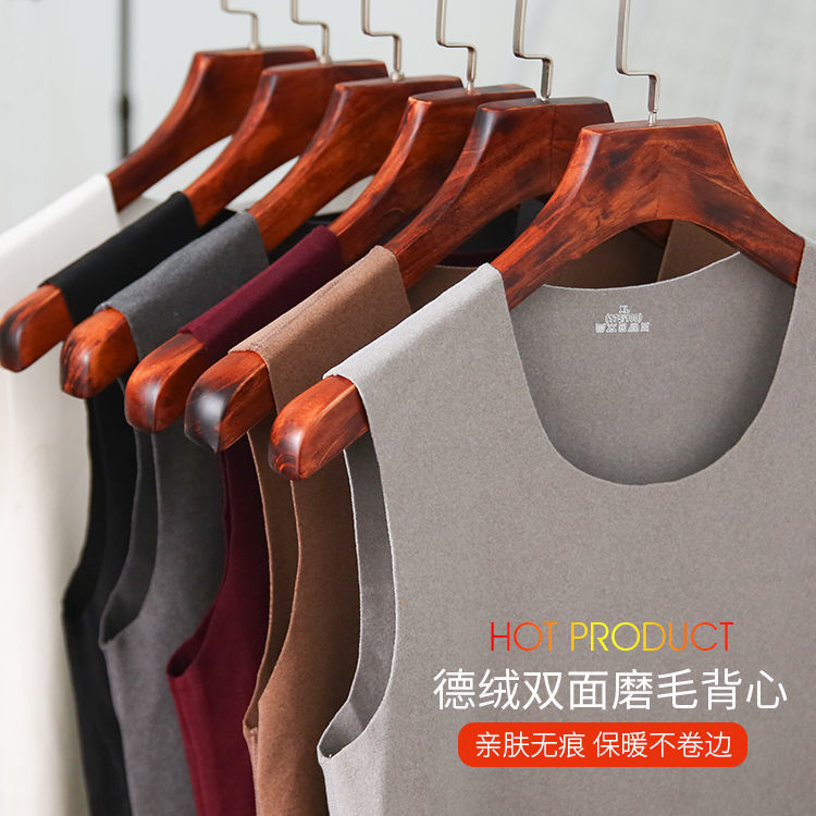 Picture of Men's Traceless Thermal Vest Double-Sided Velvet fleece-lined Thickened plus size Slim-Fit V-Neck Wide Shoulder Bottoming Thin Vest for Autumn and Winter