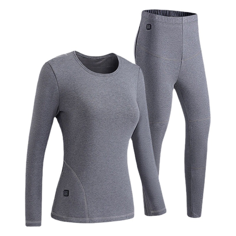 Cotton fleece-lined USB Men's Thermal Underwear suit Winter 11 Zone Cold-proof Couple Smart Charging Heating Underwear