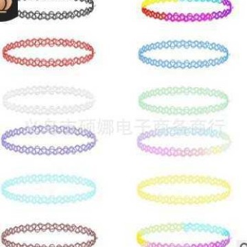 Hand-woven fishing line tattoo vintage clavicle chain necklace necklace 12-piece set fishing line color all-match 12-piece set