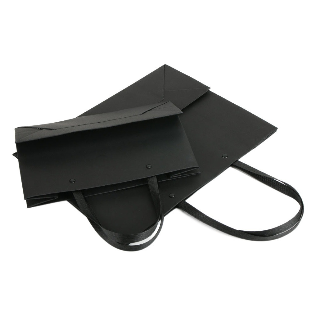 Black high-end gift bag currency men's clothing handbag rope advertising bag gift bag rivet hand bag