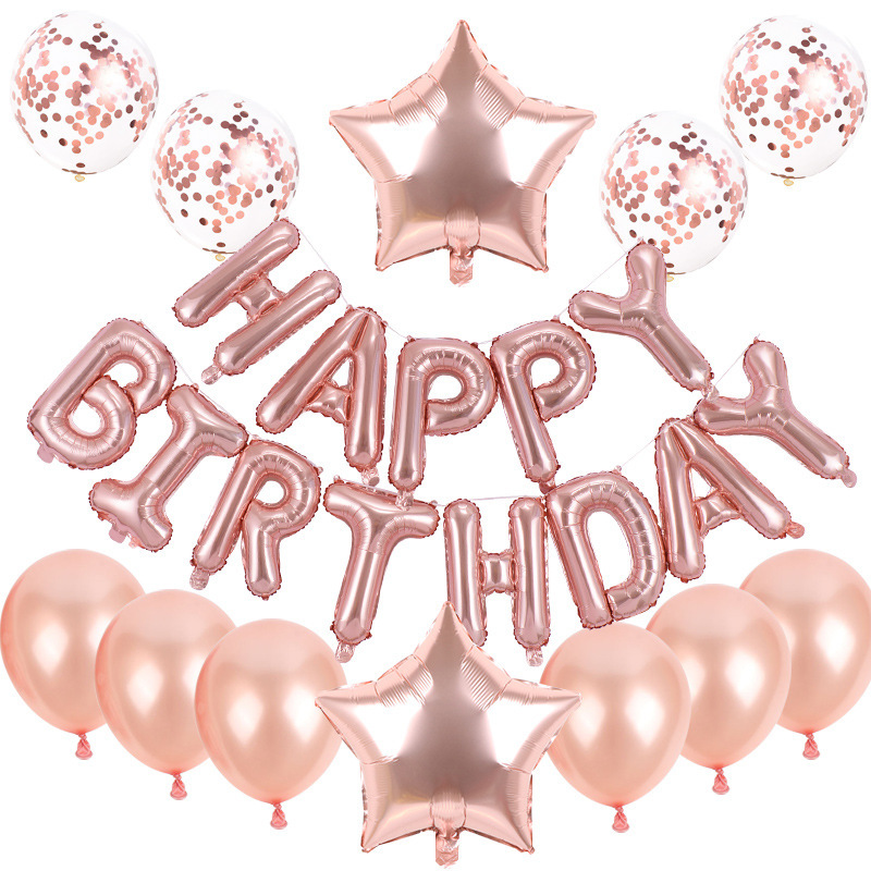 Picture of 12 inch sequins latex balloon set children's birthday party decorative background wall layout balloon