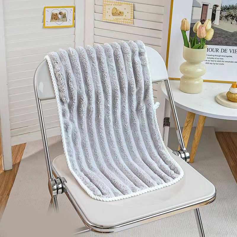 Picture of Candy Strip Coral Fleece Student Towel Girl's Soft Bath Quick-drying Thickened Adult Absorbent No-lint Household