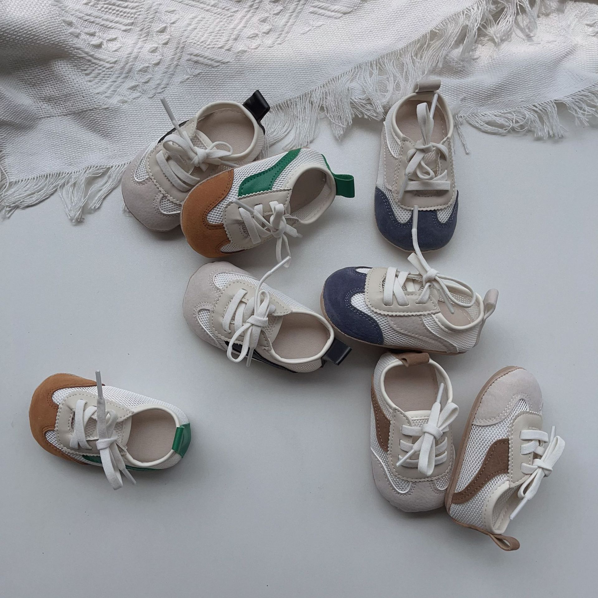 Ins Spring and Summer Mesh Shoes Korean Style Baby Toddler Shoes Baby Indoor Soft Bottom Anti-Slip Shoes Baby Classic Canvas Shoes