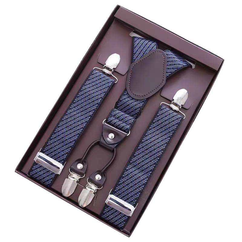 Picture of High elastic pants suspender clip men's activity suspender gift box school uniform four-clip suit pants adult suspender