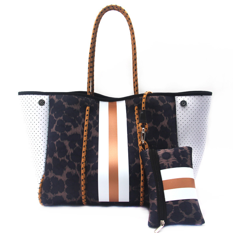 Picture of Diving Material Perforated Beach Bag European and American Fashion Portable Shoulder Strap Mother Bag Outdoor Casual Bag Portable Women's Bag for Women