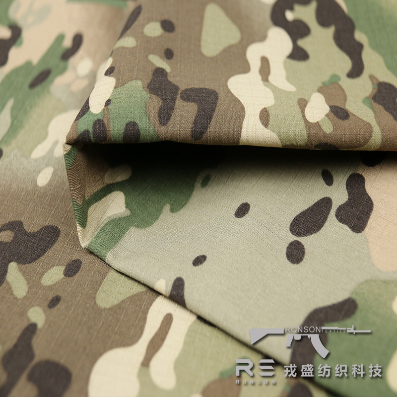 Rongsheng CP camouflage polyester cotton plaid fabric all-terrain TC65/35 breathable wear-resistant tactical clothes pants fabric