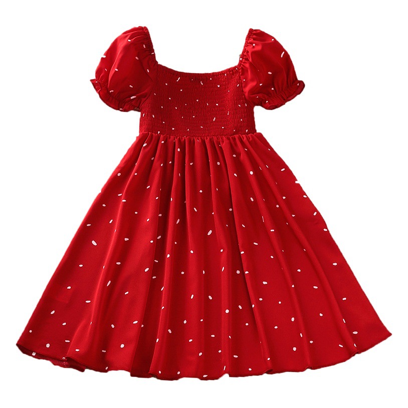 Picture of Korean version of girls dress summer explosions children's clothing 2025 new western style big children's short sleeve princess skirt wholesale
