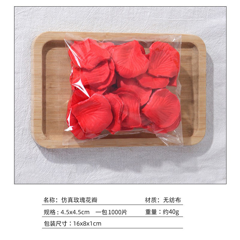 Picture of Non-woven fabric stacked 1000 pieces of rose petals wedding bar celebration hand decorative props artificial flower generation