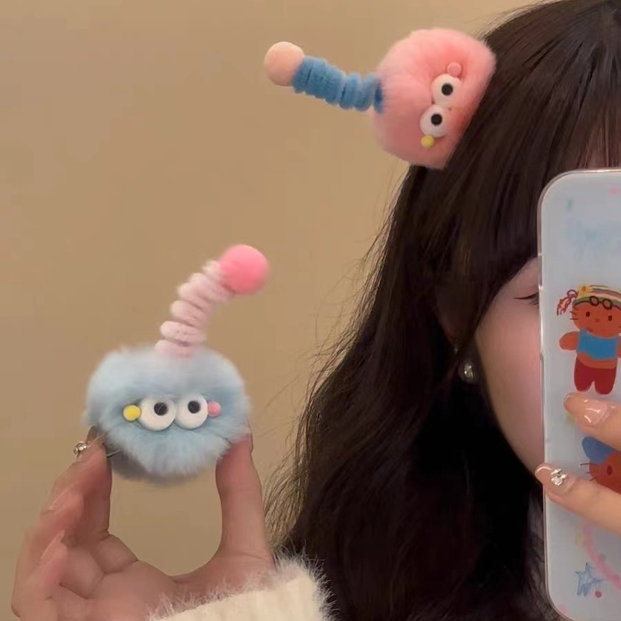 Picture of Children's Cute Funny Ugly Cute Doll Hairpin Little Girl's New Top Clip Girl's Back of Head Plate Hairpin Headwear