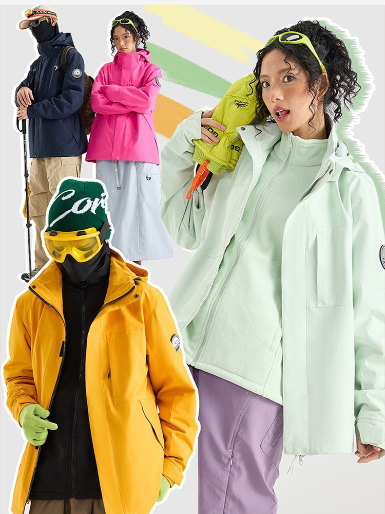Luo Tuo's same jacket women's new mountain outdoor windproof waterproof warm couple jacket three-in-one mountaineering suit