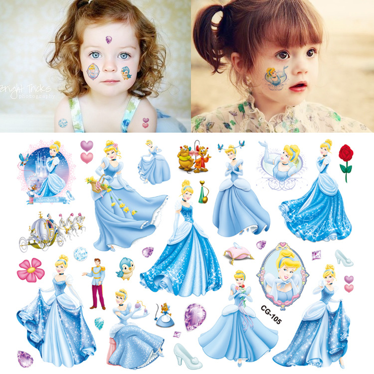 Picture of Children's Tattoo Stickers Birthday Party Tattoo Stickers Transfer Stickers Foreign Trade Snow White Sleeping Beauty Mermaid
